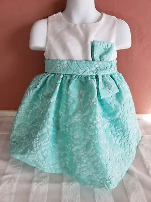 Girls Gymboree Dressed Up Family Brunch Jade Wht Jacquard Easter Dress 18-24 Mo • $5.87