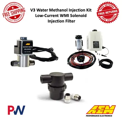 $568.69 • Buy AEM Water / Methanol Injection Kit & HD WMI Solenoid Kit And Black Water Filter