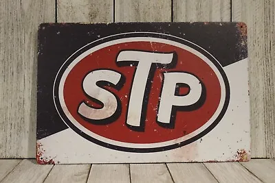 STP Motor Oil Tin Sign Vintage Style Rustic Look Garage Gas Station Treatment XZ • $10.97