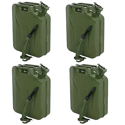 4pcs Jerry Can 5 Gallon 20L  Oil Tank Steel Emergency Backup Army Military • $118.99