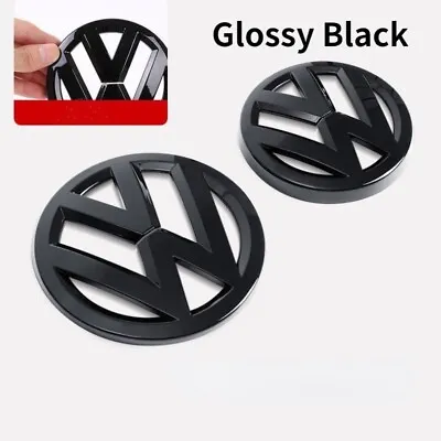 $35.92 • Buy 2pcs ABS Car Front Grill Badges Rear Trunk Emblem Lid Covers Logo Sticker For VW