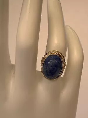 14k Solid Yellow Gold Lapis  Females Or Males  Ring Estate   • $310