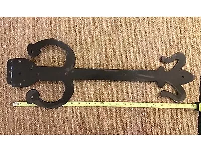 Vintage Unique Long Iron Hinges Fleur-de-lis 24  Set Of 3 • $120