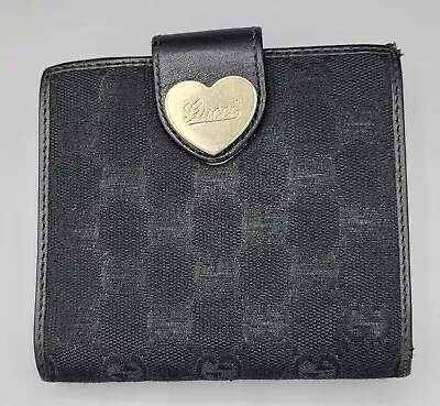 Vintage  Gucci Wallet Purse  Guccissima Black Leather Woman Authentic Pre-owned • $200