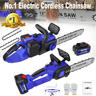 16 12 Cordless Chainsaw Wood Cutting Saw Pruning Woodworking Tool+4000AH Battery • £27.50