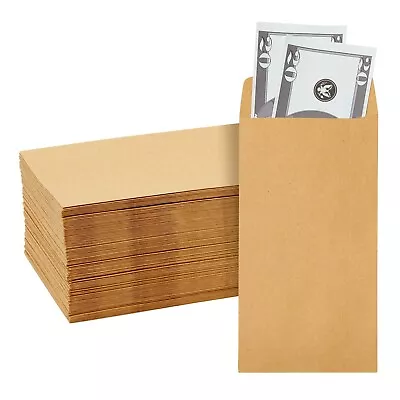 100-Pack #7 Money Envelopes For Banks Cash Coins And Budgeting 3.5 X 6.5 In • $11.99