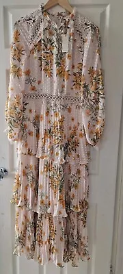 Oasis Floral Tiered Dress Size 14 BNWT • £15