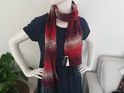 $14.99 • Buy New Steve Madden Women's Scarf Gray Red Floral Pattern Made In Italy