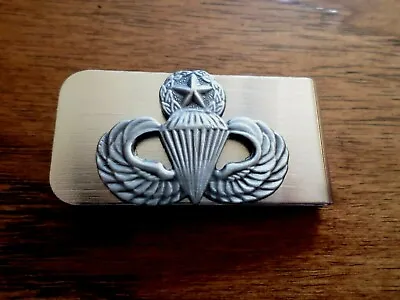 $12.99 • Buy U.s Military Army Master Paratrooper Jump Wings Metal Money Clip U.s.a Made