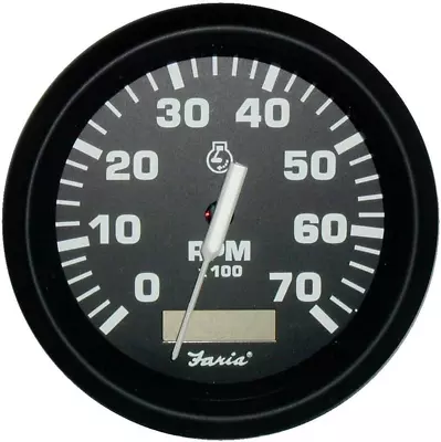 32840 Euro Tachometer With Hourmeter (7000 RPM) Gas - 4   Black • $165.99