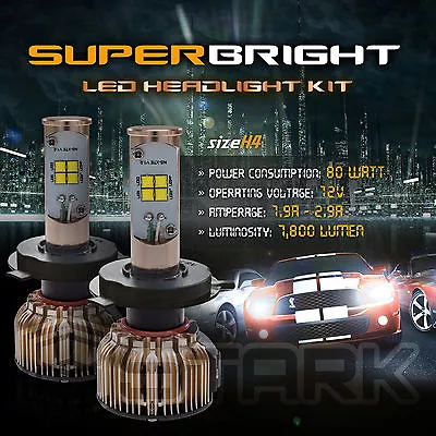 LED 80W 7800LM LED Kit CREE XT-E 6000K Headlight Dual Hi Lo - H4 HB2 9003 • $22.79