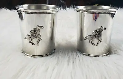 1 Pr Boardman Pewter 'Governor's Cup' Derby Julep Cup W/ Horse/Jockey New-No Box • $174.95