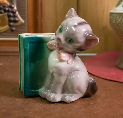 $18.99 • Buy Vintage Planter Royal Copley Planter Vase Kitty Cat With Book Ceramic