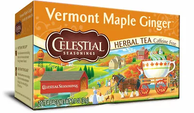 Celestial Seasonings Vermont Maple Ginger Herbal Tea - 20 Tea Bags • $4.29