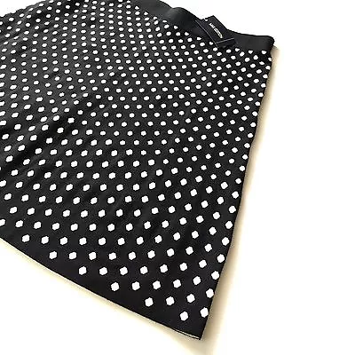 NWT Max Edition A-line Knit Skirt Size M Black White Polka Dots Trapeze • $29