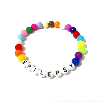 Medical Alert Bracelet ID SOS Kids Acrylic Beads Many Medical Choices • £5.75