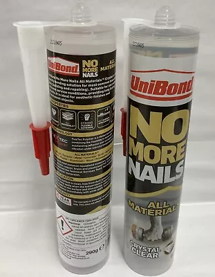 UniBond No More Nails All Materials Crystal Clear High Flexibility Brand New` • £10.28