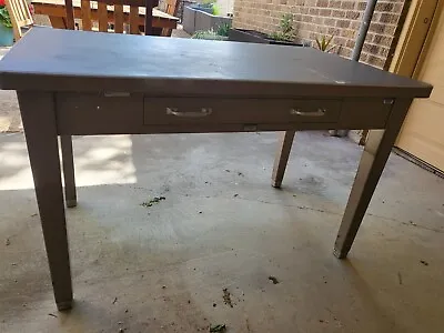 Vintage METAL INDUSTRIAL Steel TANKER DESK By The General Fireproofing Company • $850