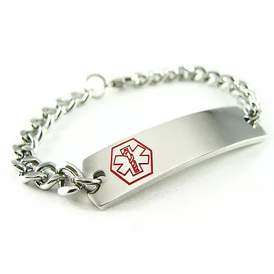 MyIDDr - Pre Engraved - FIBROMYALGIA Medical Alert ID Bracelet Curb Chain • $29.99