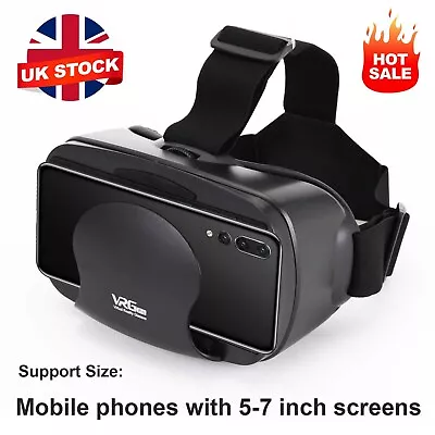 360° VR 3D Glasses Headset Goggles Virtual Reality Headset For Mobile Phone • £8.99