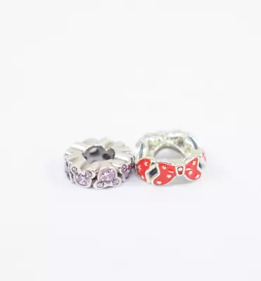 2x Pandora Disney Minnie Mouse Spacers Silver Charms Hallmarked S925 Retired • £6.50