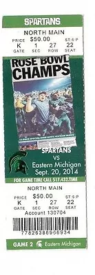 2014 Michigan State Spartans Vs Eastern Michigan Ticket Stub 9/20 Rose Bowl • $1.97