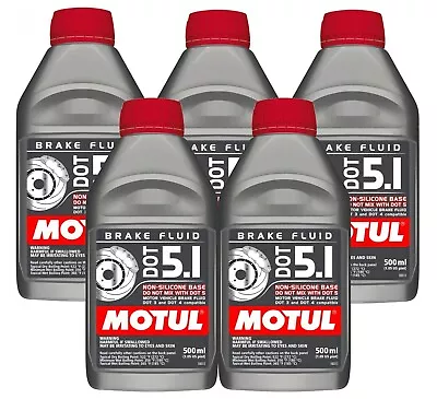 Motul DOT 5.1 - 2.5 Liters AM - Long Life Fully Synthetic Brake Fluid (5 X 0.5L) • $46.95