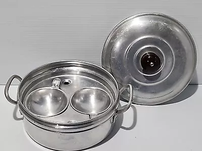 Vintage Stove Top Egg Poacher 2 Egg Aluminium Pan Pot (C1) • $39.95