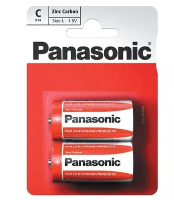 Panasonic Batteries Type C Size LR14 1.5 Zinc Carbon Long Expiry • £5.99