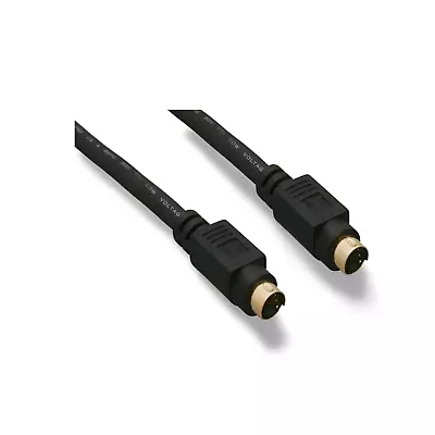 6ft S-Video Cable 4 Pin Mini DIN Male To Male - Black • $4.35