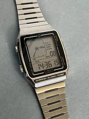 Timex Q Reissue Digital LCA Stainless Steel Bracelet Watch • £120