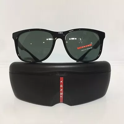 NIB Prada Sport SPS 03O-F 1AB-3O1 Black Dark Gray Sunglasses 58mm Italy • $175