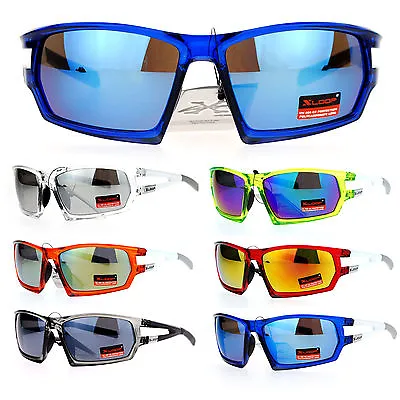 Xloop Mens Mirror Lens Aerodynamic Rectangular Matte Plastic Sport Sunglasses • $9.95