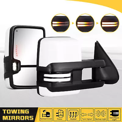 Painted White Tow Mirrors Switchback For 2003-2007 Chevy Silverado GMC Sierra • $224.19