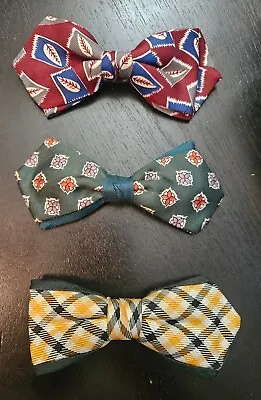 MENS 1950's SHERMAN CLIPPER BOW TIE-LOT OF 3  VERY RARE  • $40