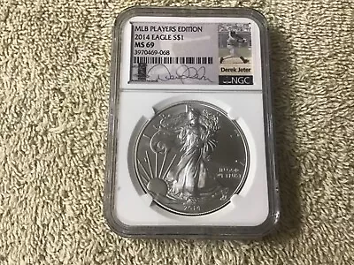 2014 Silver American Eagle MLB Derek Jeter Players Edition NGC MS69 • $78.95