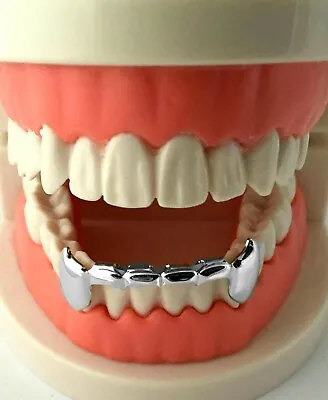 Hip Hop Silver Mouth Teeth Grills Grillz - Bottom Lower Fangs S020-HS • $9.99