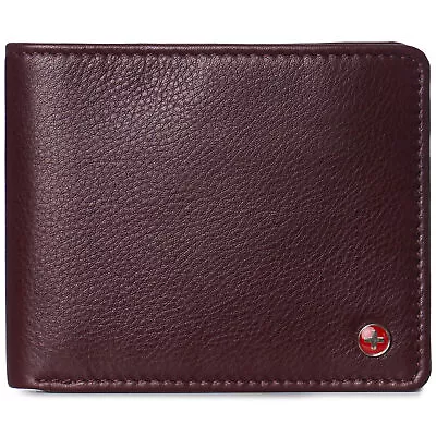 Alpine Swiss Mens Commuter RFID Bifold Wallet 2 ID Windows Divided Bill Section • $24.99