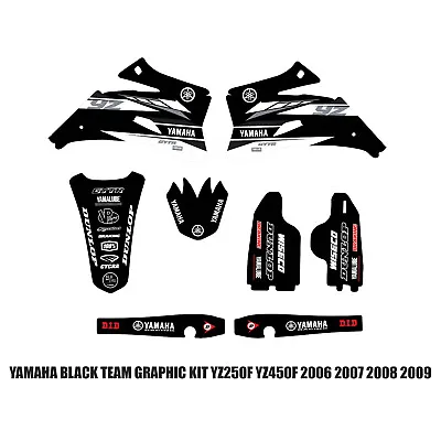 Yamaha Black Team Graphics Yamaha Yz250f Yz450f Yzf250 Yzf 2006 2007 2008 2009 • $65.95