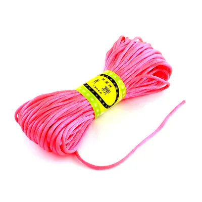 £3.39 • Buy 20m Light Coral Rattail Satin Cord 2mm - Kumihimo Macrame Chinese Knot - P00968