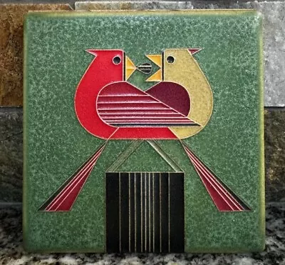 Motawi Tileworks 6x6 Redbird Romance: Green • $98