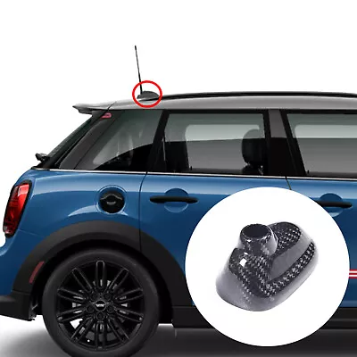 Black Carbon Fiber Roof Antenna Cover Trim For Mini Cooper R56 R56LCI 2007-2013 • $26.99