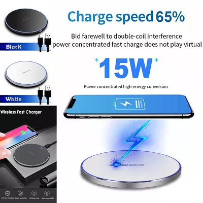 Wireless Charger Pad Fast Charging For IPhone 15 14 13 Pro Max Samsung S23 Oppo • $9.99