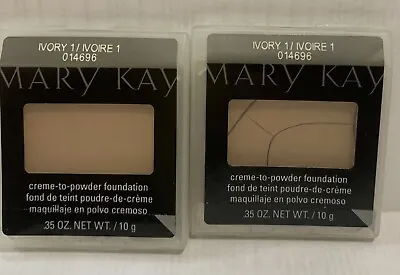 LOT 2 Mary Kay Creme To Powder Foundation Ivory 1 New NIP 014696 14696 RARE • $100