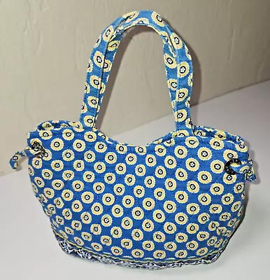 Vera Bradley Riviera Blue Small Purse Top Handle Blue Yellow Retired Rare 2006 • $9.97