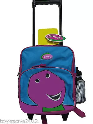 Barney Small Rolling Backpack 12  X 10  ( TURQUOISE/FUSHIA ) + BONUS Clip-On • $29.95