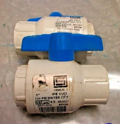 PVC-I BALL VALVES | 1  Female NPT Thread Ends | SPEARS | LOT Of 2 • $29.99