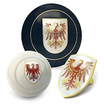 Brandenburg 3Pcs Kit - Horn Button Hood Crest & Ivory 7mm Shift Knob Bug T2 • $123.26