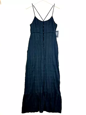 Volcom LUV Hangover Maxi Dress Small 4/6 New Nwt Black Sleeveless Plaid • $25.20