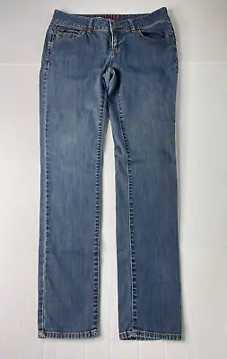 ELLE Womens Jeans Straight Leg 8R 31''X31'' Low Rise Blue Denim • $15